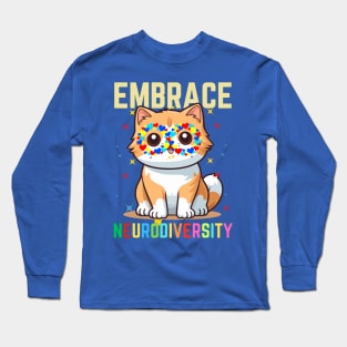 EMBRACE NEURODIVERSITY CAT Long Sleeve T-Shirt